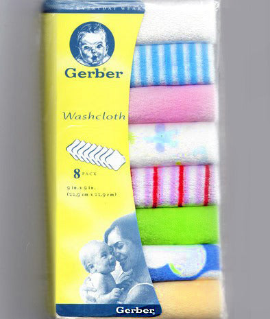 8 x Pack Baby Face Washers Hand Towels