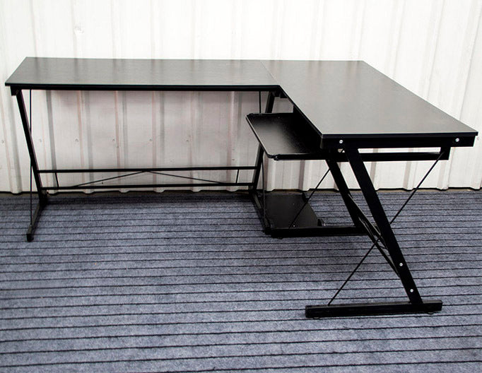 Excel Corner Computer Desk Office Double Workstation (Black)