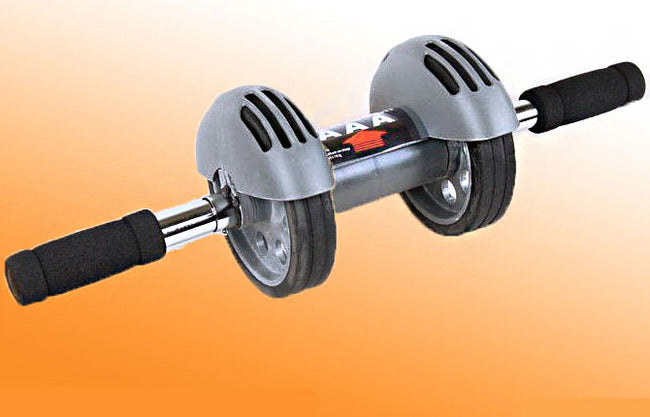 Double Wheels Abdominal Gym Ab Roller Total Body Exerciser with Knee Pad