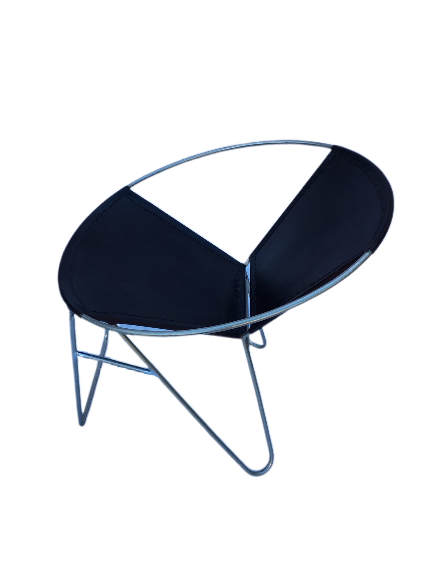 Cafe Arm Chair Genuine Hide Single Welded Frame