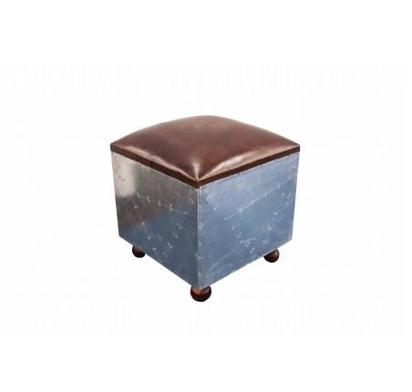 LEATHER METAL STOOL