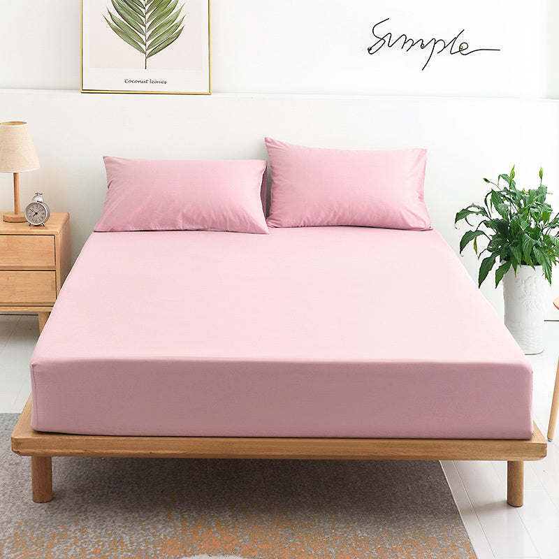 3 PC Set Luxe Bedding Set Waterproof Fitted Sheet/Mattress Protector and Pillowcases - King Size (Pink)