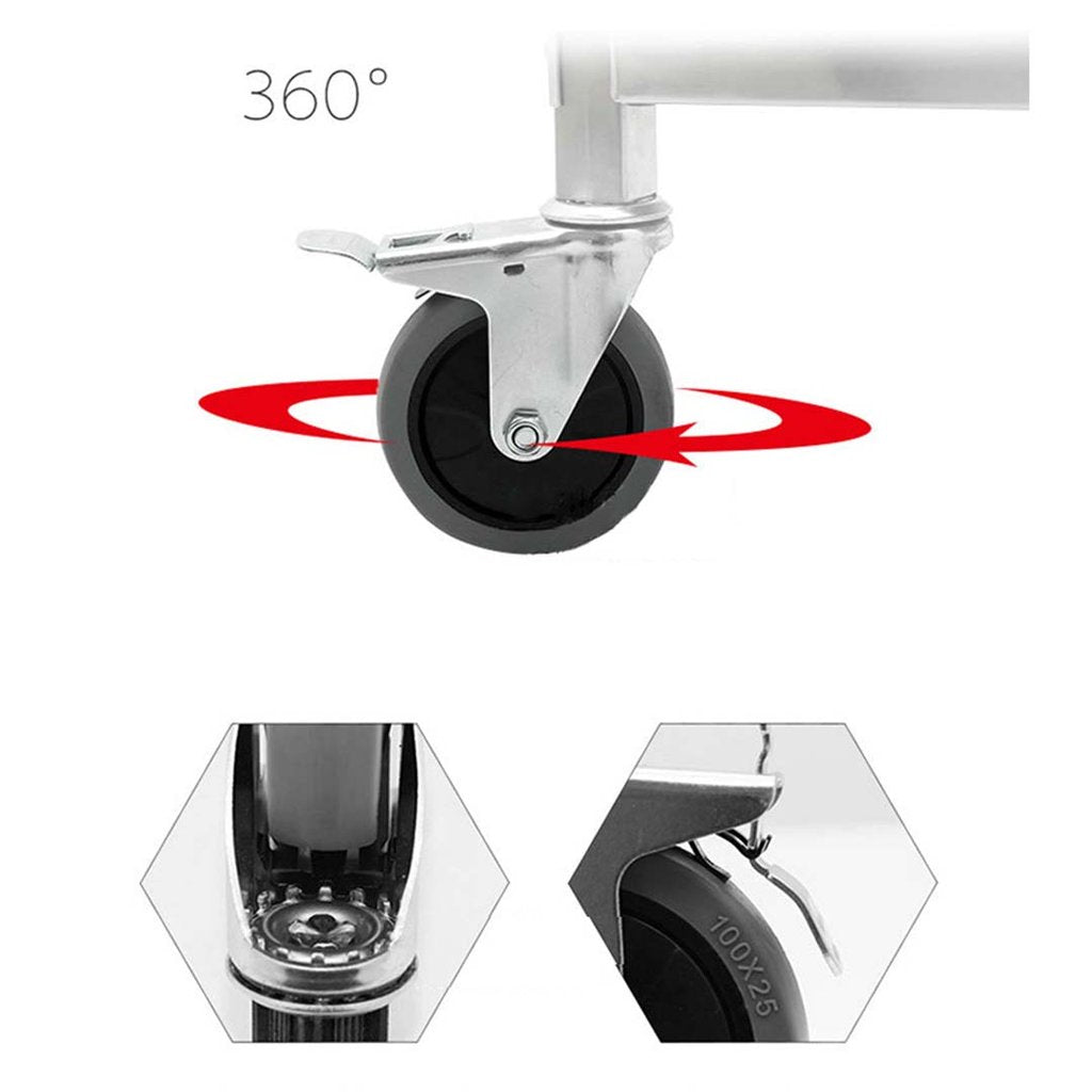 4 Tier Stainless Steel Kitchen Dining Food Cart Trolley Utility 860x540x1170