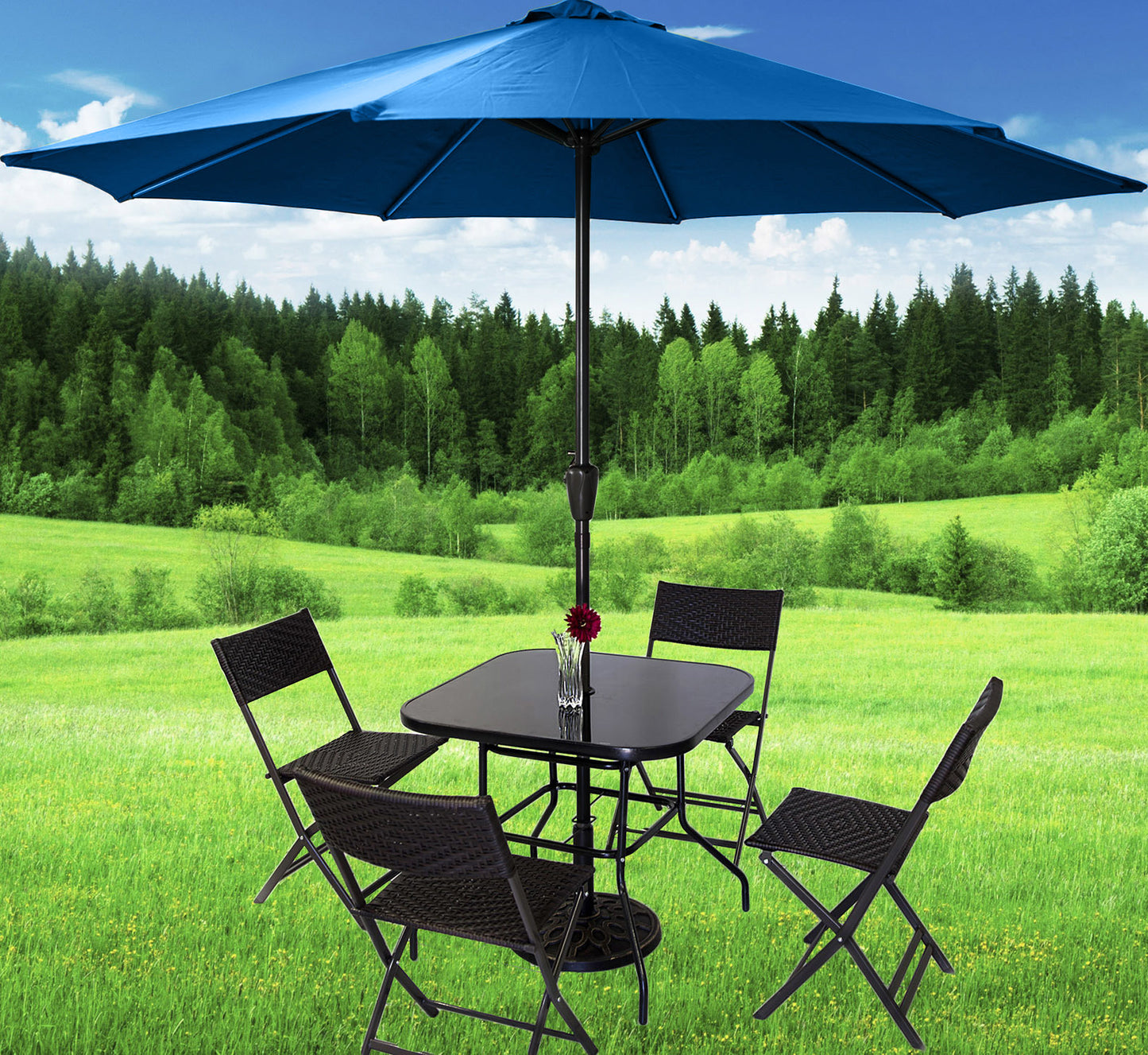 Alfresco 3m Steel Outdoor Umbrella (Blue)