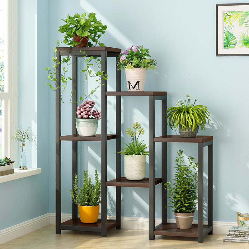 Wonderland Multi-Tiered Garden Plant Stand Planter Shelf (Black Walnut)