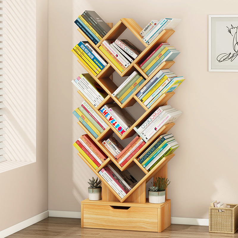 15 Shelving Bookshelf Display Cabinet Shelf Bookcase Organizer (Oak)