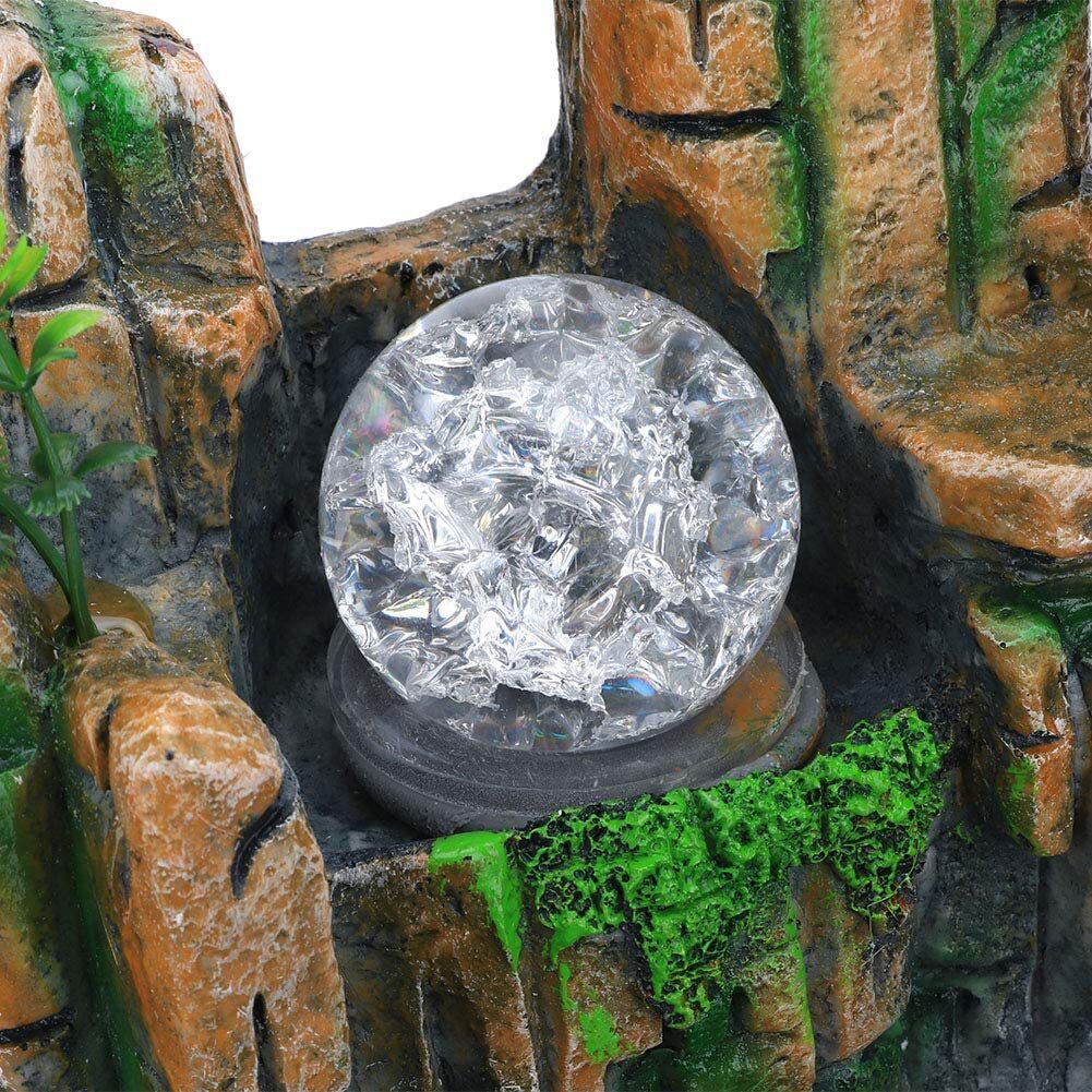 Calming Fountain Water Feature Ornament with Fish Tank