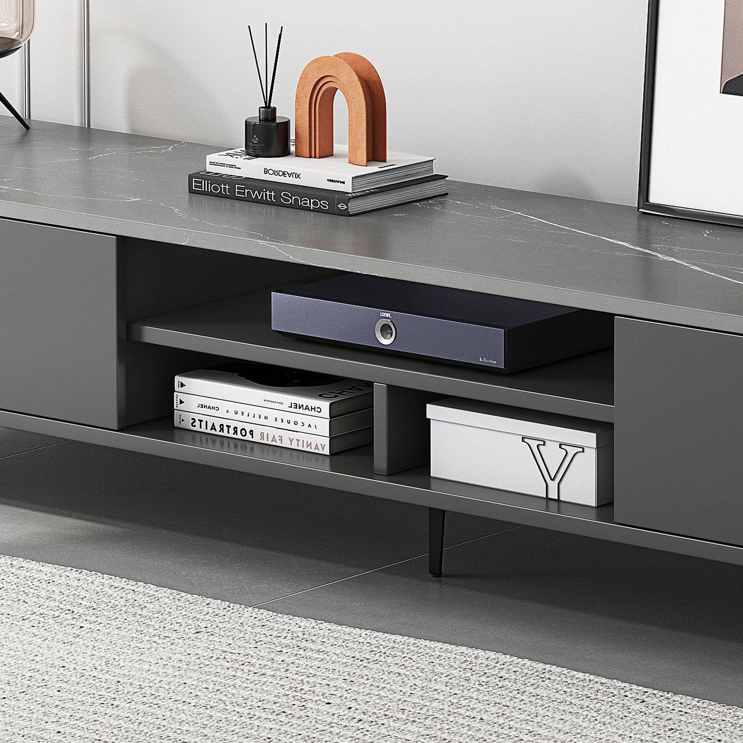 2-Piece Set Minimalist Coffee Table & TV Cabinet