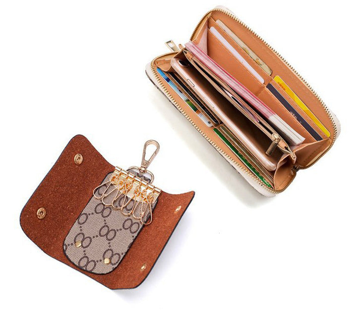 6 Pieces Designer Handbag Set Tote Shoulder Bag Clutch Purse Coin Wallet Red