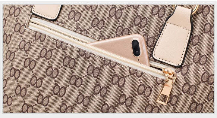 6 Pieces Designer Handbag Set Tote Shoulder Bag Clutch Purse Coin Wallet Red