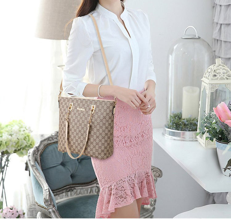 6 Pieces Designer Handbag Set Tote Shoulder Bag Clutch Purse Coin Wallet