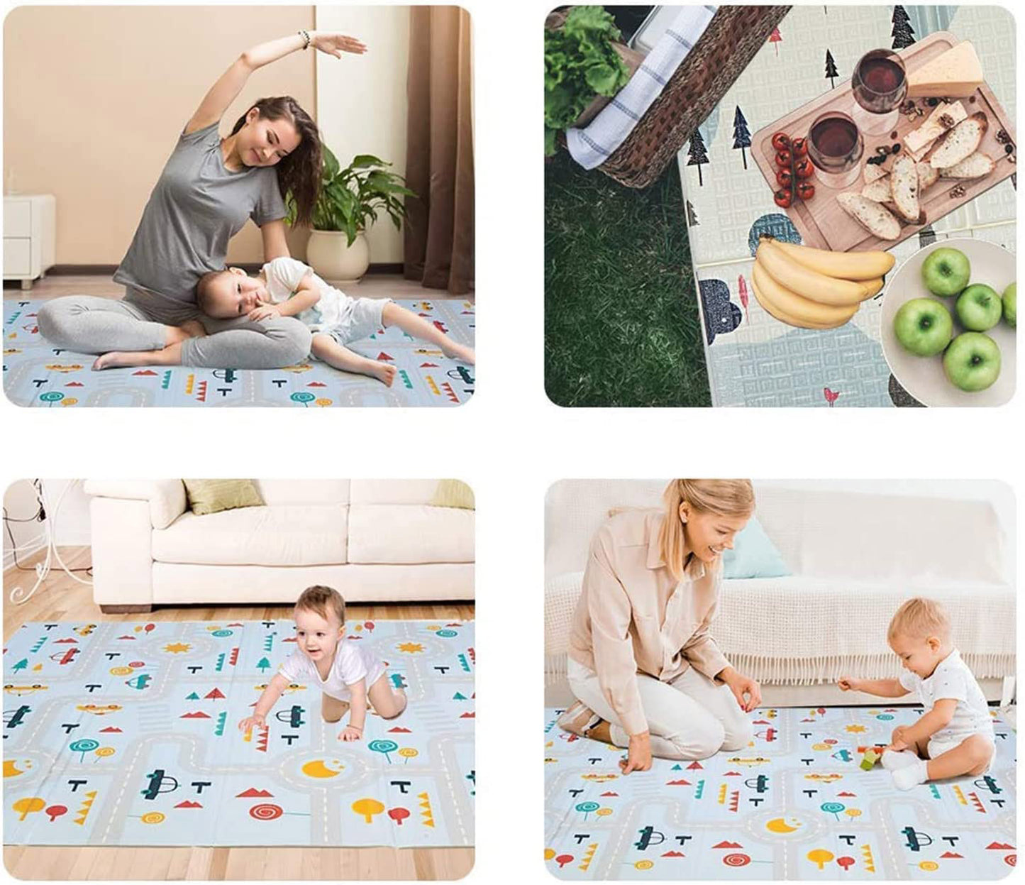 2m Double Sided Large Extra Thick Baby Kids Waterproof Folding Play Mat