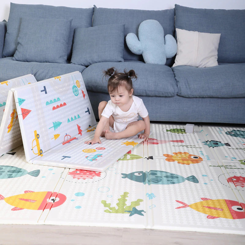 2m Double Sided Large Extra Thick Baby Kids Waterproof Folding Play Mat