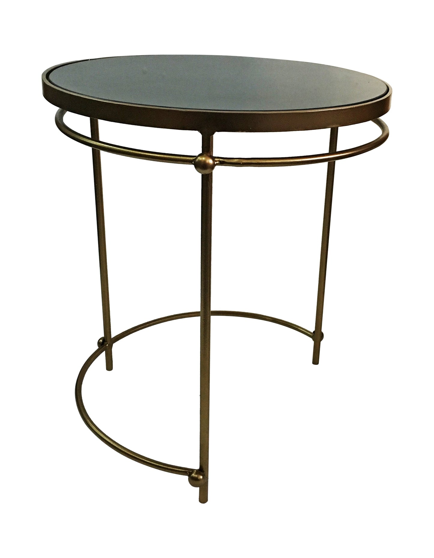 STAINLESS  COFFEE TABLE SET OF 2 WITH MARBLE TOP