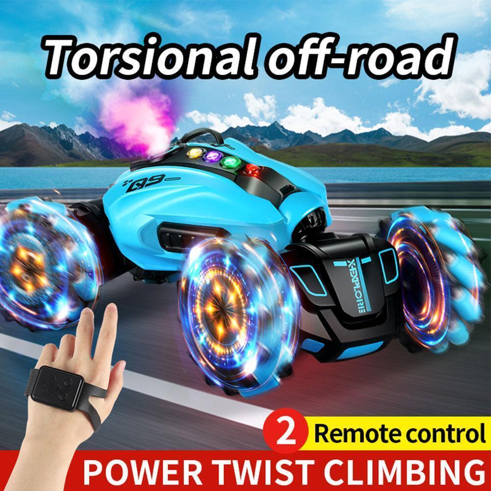 RC Hand Gesture Remote Control 4WD Mist Twister Stunt Car (Blue)