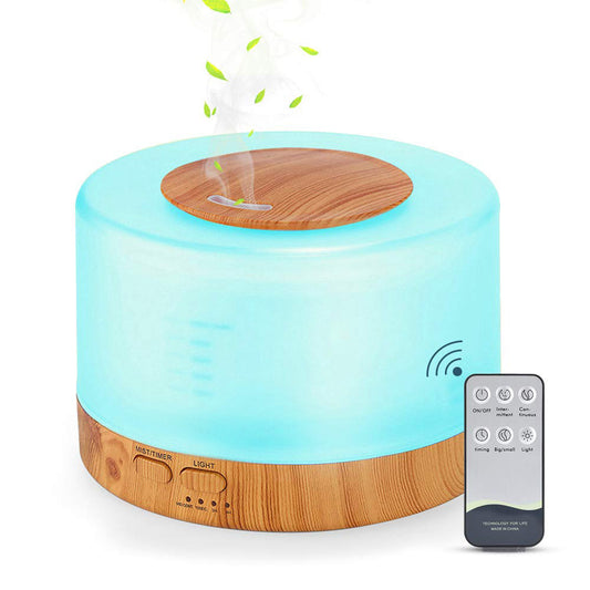 Multifunction Smart Humidifier Diffuser with LCD and Remote Control (Wood Grain)