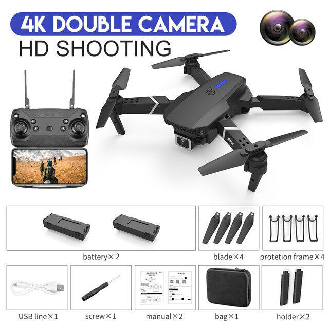 4K HD Dual Camera Dual Battery Wide-angle Quadcopter Remote Control Drone