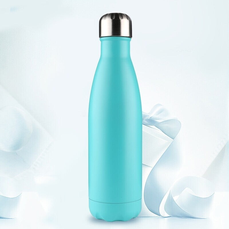 Stainless Steel Vacuum Insulated Sports Water Bottle Thermal Flask (Aqua)