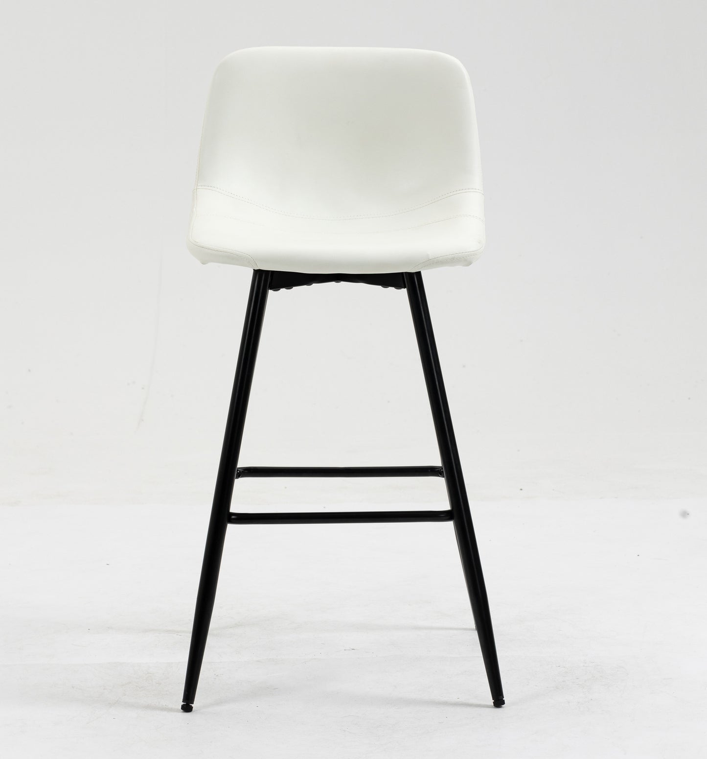 2 x Enliven Designer Faux Leather Bar Stools (White - Set of 2)