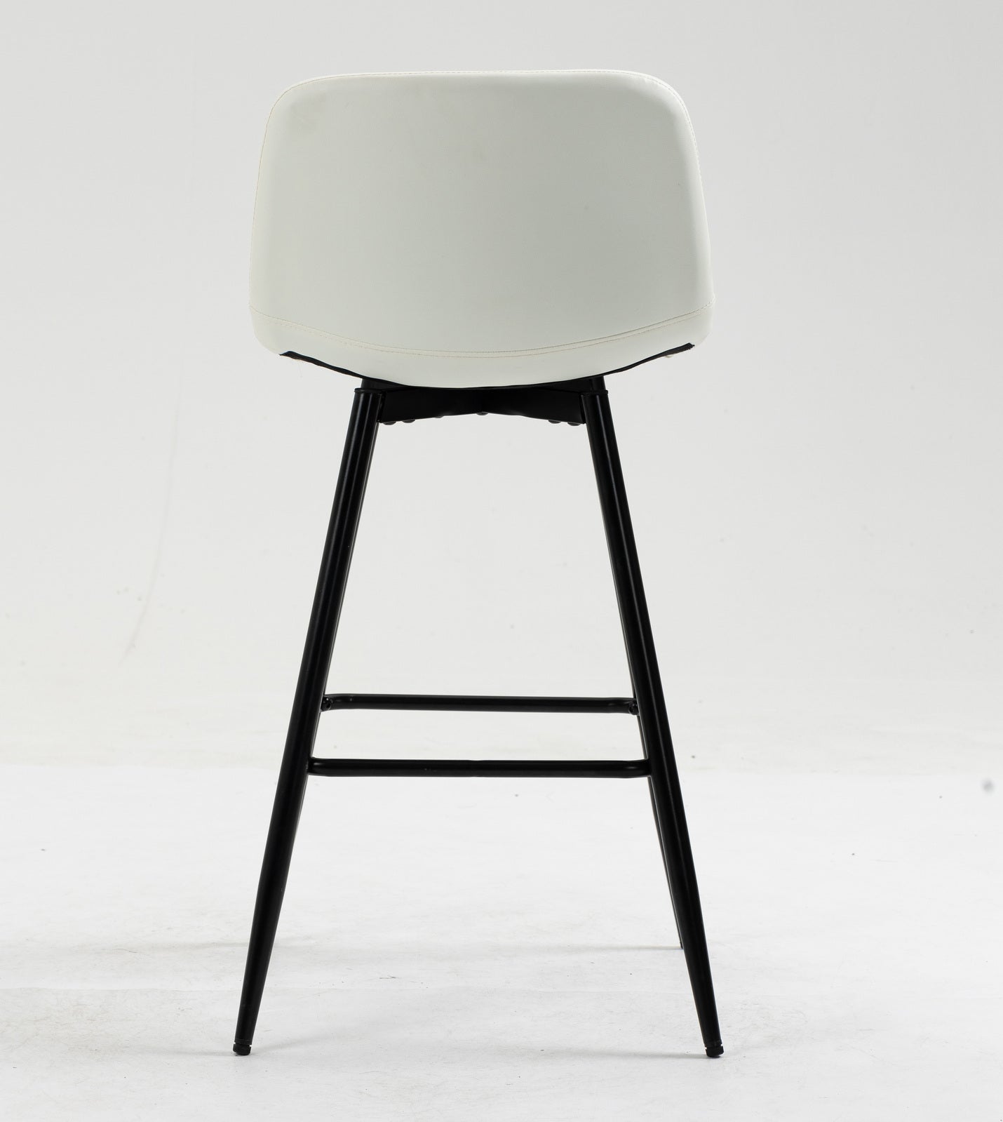 2 x Enliven Designer Faux Leather Bar Stools (White - Set of 2)