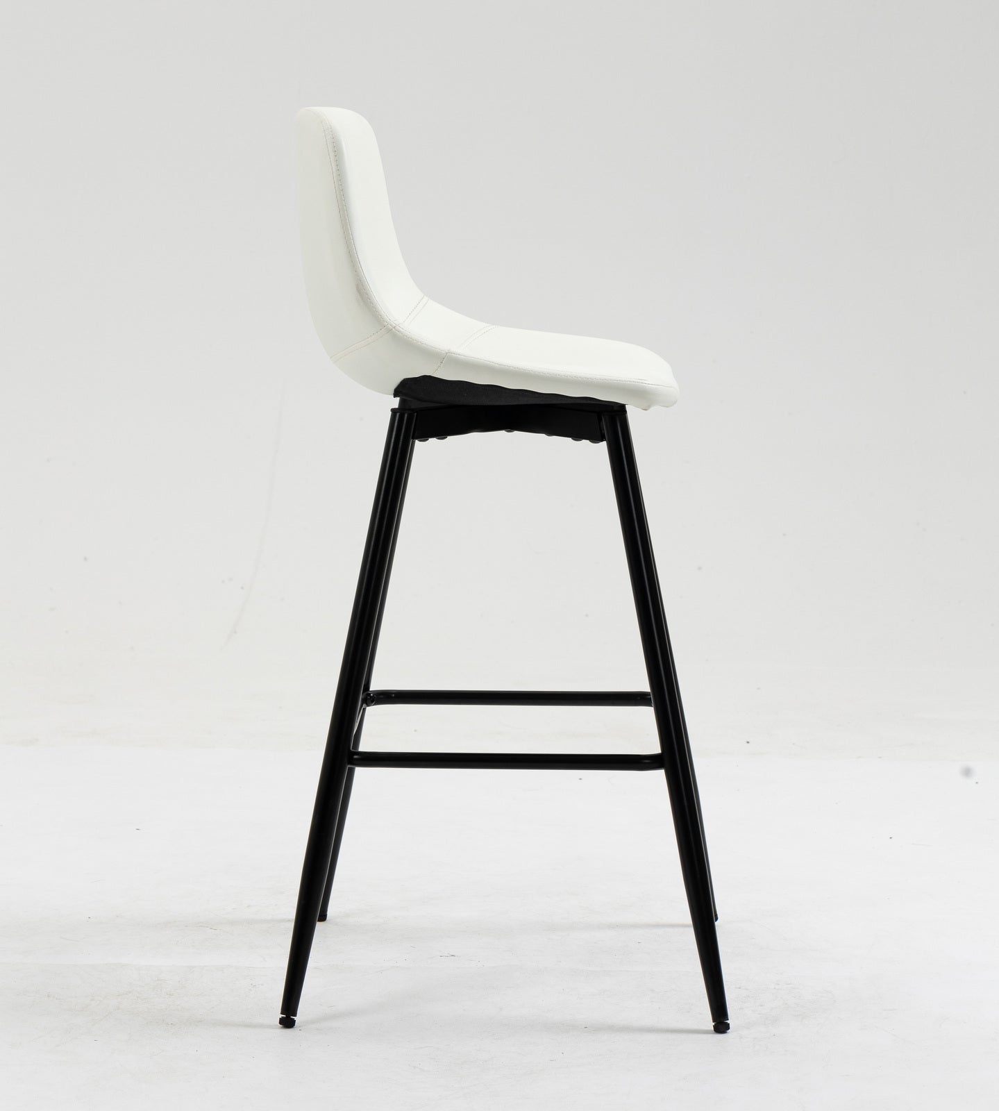 2 x Enliven Designer Faux Leather Bar Stools (White - Set of 2)
