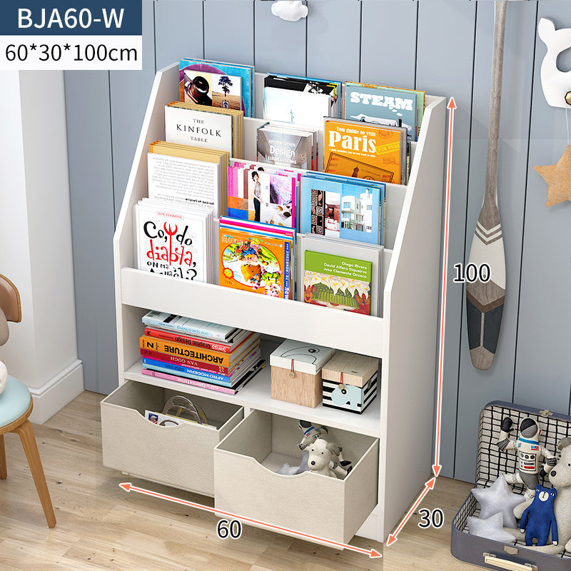 Clover Bookcase Storage Shelf Magazine Rack with Drawers