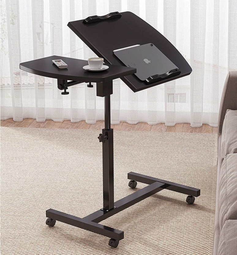 Motif 2-in-1 Adjustable Portable Sofa Bed Side Table Laptop Desk with Wheels (White)