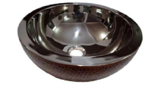 HAND HAMMERED THANOS COPPER-NICKEL POLISHED HANDBASIN ANTIQUE