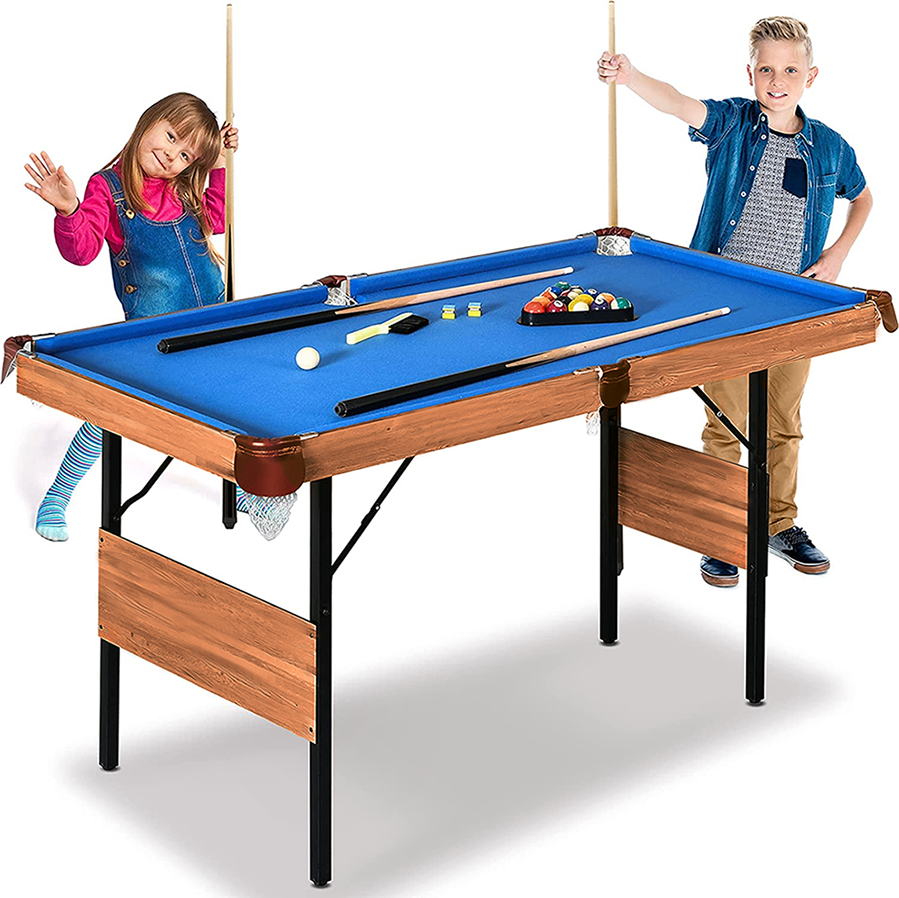 1.4m Pool Table Billiard Snooker Wood & Steel Foldable Game Table with Accessories