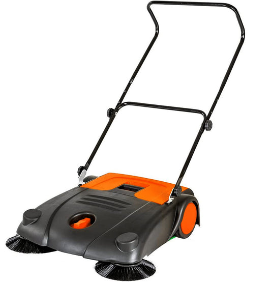 Commercial Industrial Large Area Floor Push Sweeper Orange