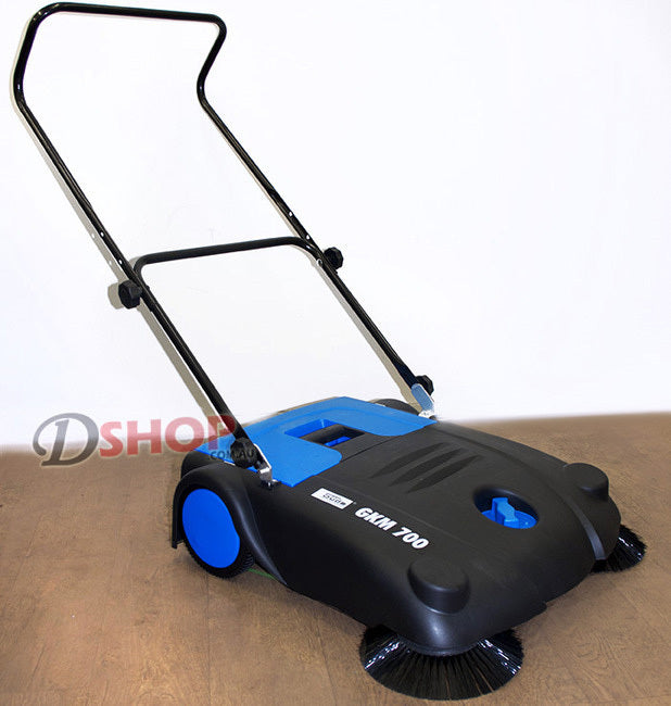 Commercial Industrial Large Area Floor Push Sweeper Blue