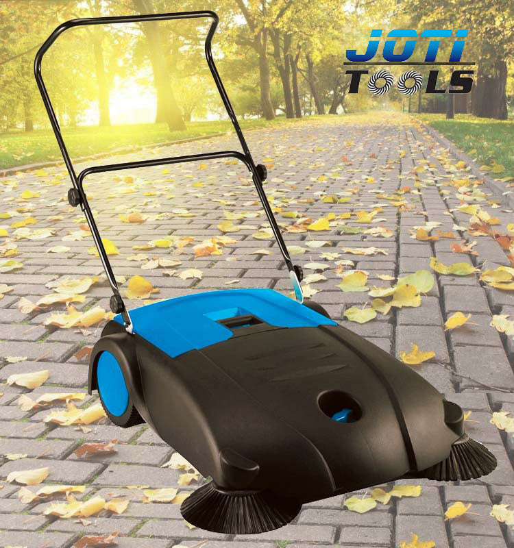 Commercial Industrial Large Area Floor Push Sweeper Blue