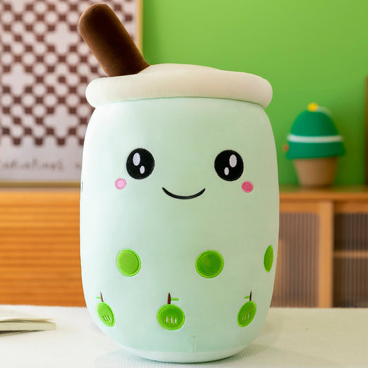Bubble Tea Plush Toy Boba Cuddly Doll Pillow Cushion - 35cm, Green