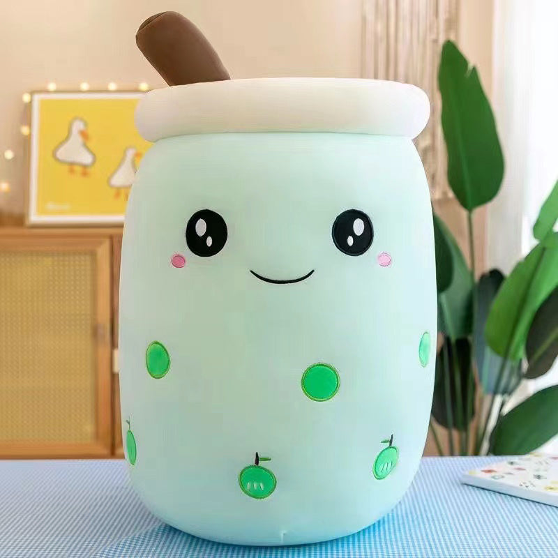 Bubble Tea Plush Toy Boba Cuddly Doll Pillow Cushion - 35cm, Green