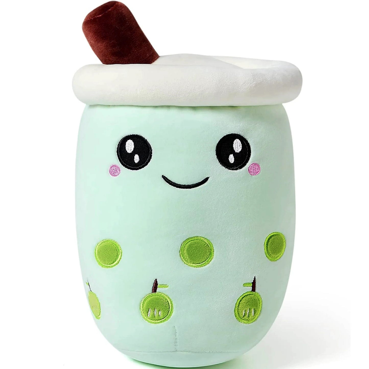 Bubble Tea Plush Toy Boba Cuddly Doll Pillow Cushion - 35cm, Green
