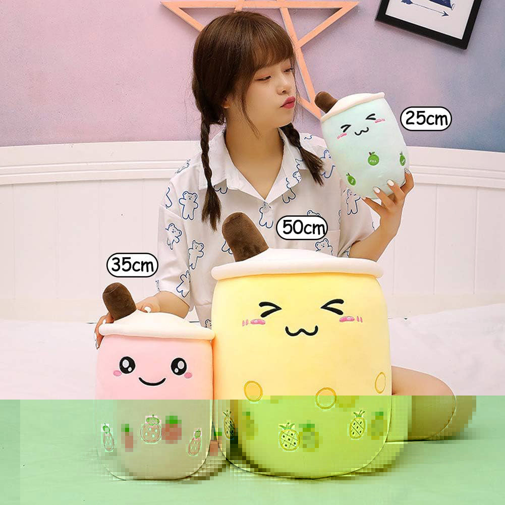 Bubble Tea Plush Toy Boba Cuddly Doll Pillow Cushion - 35cm, Green