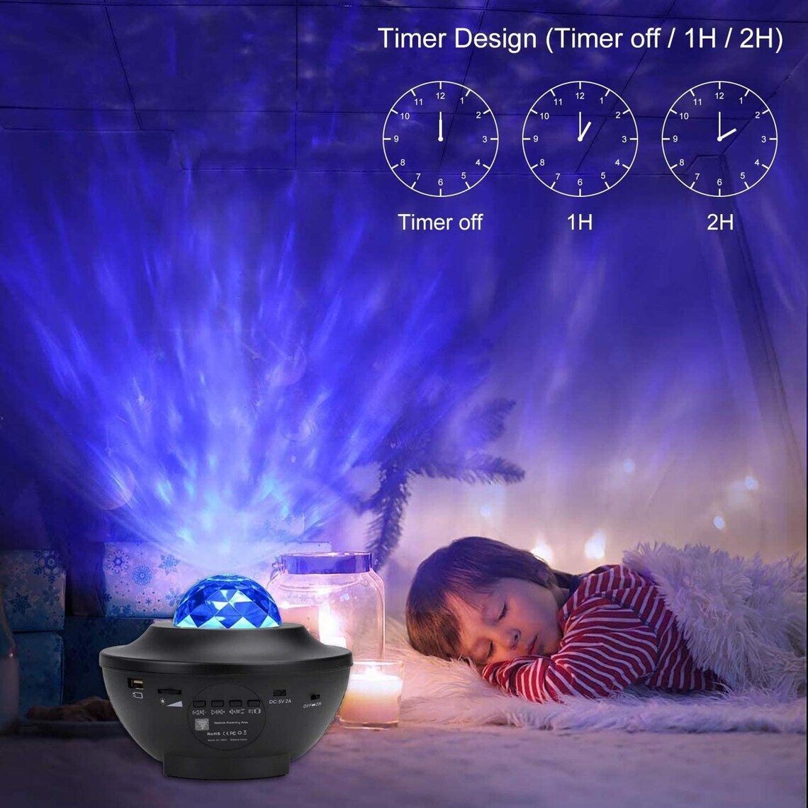 Starry Night LED Projector Lamp Bluetooth Music Player Night Light