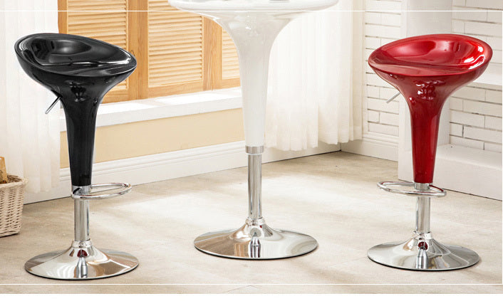 2 x Ace High Gloss Designer Bar Stools (BLACK - Set of 2)