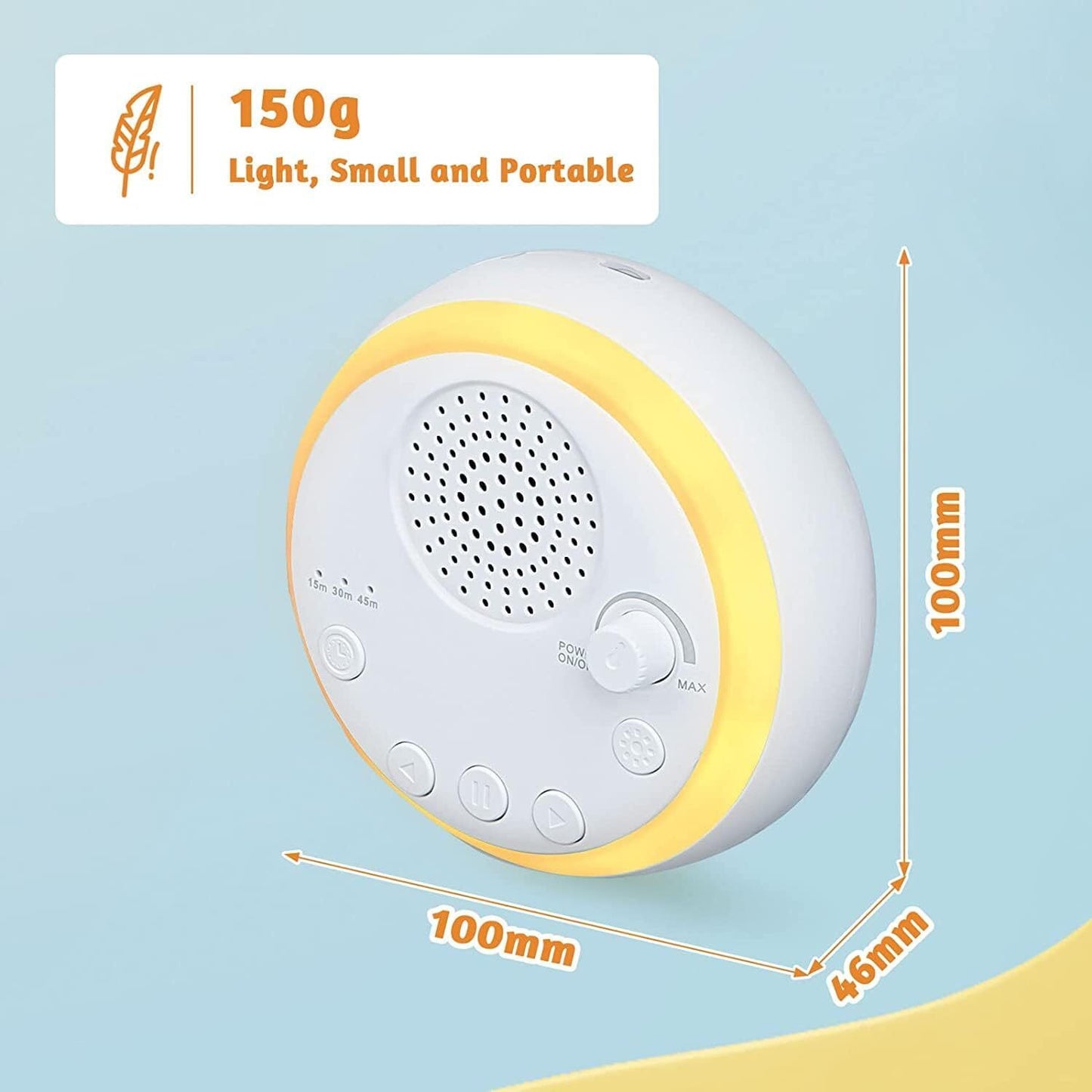 Tranquil Sleep White Noise Portable Sound Machine Baby Soothing Sounds with Adjustable Timer