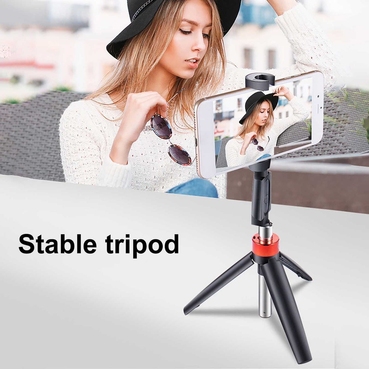 Universal Wireless Bluetooth Phone Holder Selfie Stick Tripod