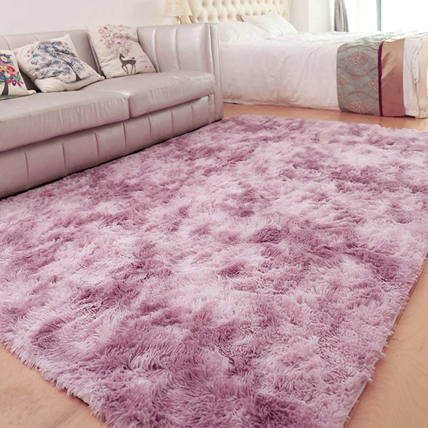 4m Extra Large Soft Shag Rug Carpet Mat (Lilac Dream, 400 x 200)