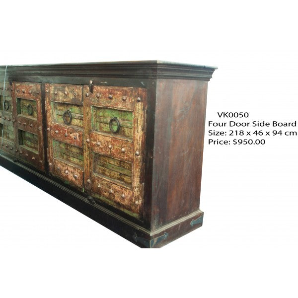 TWO DOOR SIDE BOARD ANTIQUE DESIGN 200YEARS OLD PALACE DOOR.