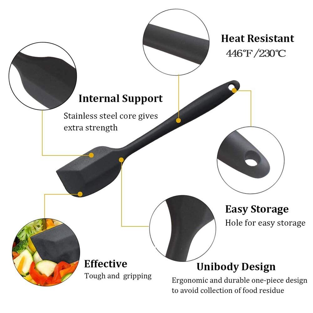 6PC Silicone Kitchen Cooking Utensil Set Cookware Spatula Spoon Tools