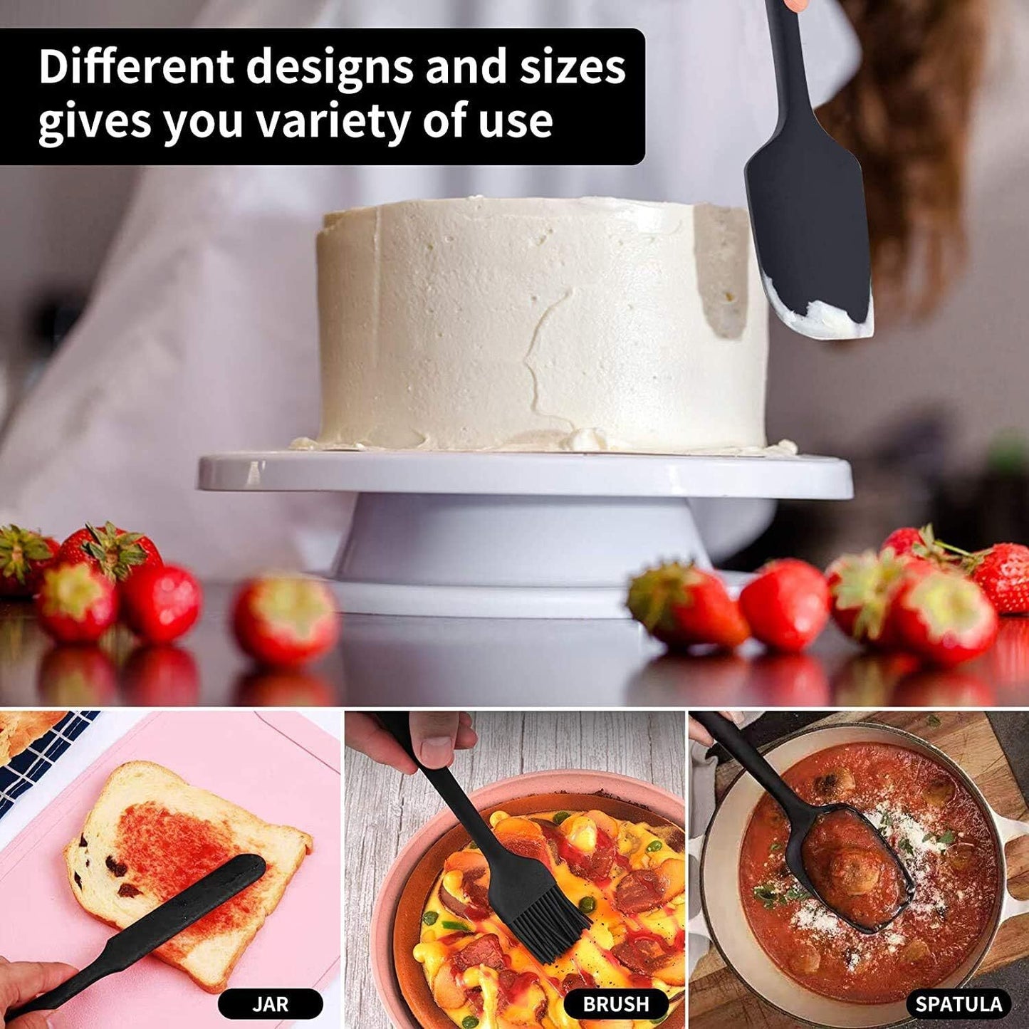 6PC Silicone Kitchen Cooking Utensil Set Cookware Spatula Spoon Tools