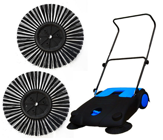 2 x Round Replacement Brushes for Commercial Large Area Push Sweeper