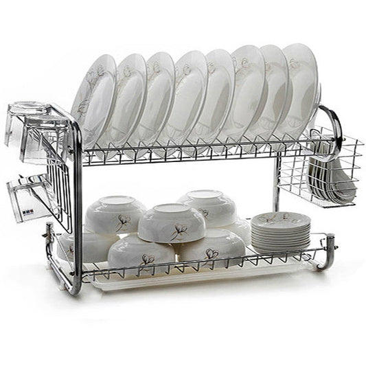 Double Level Kitchen Organizer Dish Rack