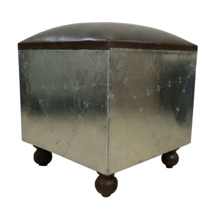 LEATHER METAL STOOL
