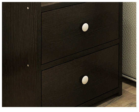 2 x Varossa Classic Bedside Table / Chest of Drawers (Black Wood)