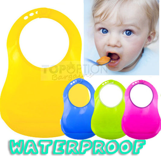 6 x Waterproof Adjustable Bibs with Crumb-Catcher