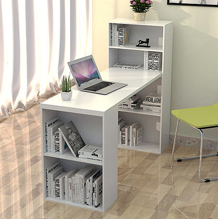 Varossa's Organizer Combination Workstation Computer Desk with 6 Storage Shelves (White)